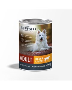 ADULT Влажный корм для взрослых собак всех пород говядина и печень 400 гр Mr.buffalo