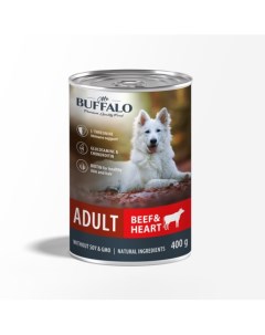 ADULT Влажный корм для взрослых собак всех пород говядина и сердце 400 гр Mr.buffalo