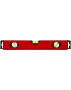 Уровень Бизон 18141 3 глазка красный корпус магнитная полоса ручки шкала 400 мм Фит