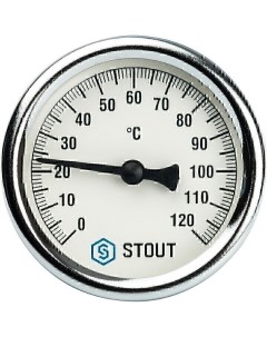 Термометр SIM 0003 635015 биметаллический с погружной гильзой Dn 63 мм гильза 50 мм 1 2 0 160 С Stout