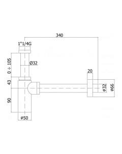 Сифон ZACC240CR хром Paffoni