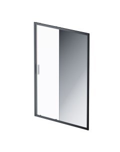 Душевая дверь Gem Solo W90G 150 1 195BMir 150х195 стекло зеркальное профиль черный матовый Am.pm.