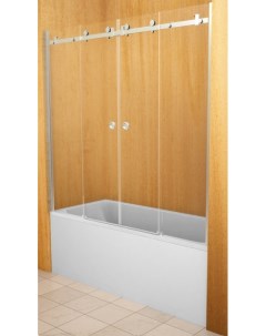 Шторка для ванны Gold CX 10440 6 1500х1500 прозрачное стекло 6мм профиль хром Avek
