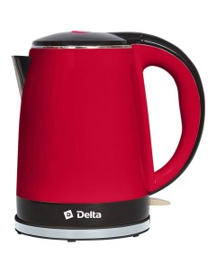 Чайник электрический DL 1370 красно черный 1 8 л 1800 Вт скрытый нагревательный элемент пластик Дельта