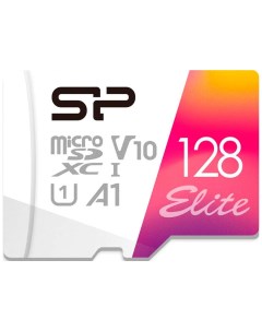 Карта памяти microSDXC 128Gb Class10 SP128GBSTXBV1V20SP Elite adapter Silicon power