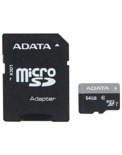 Карта памяти microSDXC Class 10 64 GB SD adapter AUSDX 64 GUICL 10 RA1 Adata