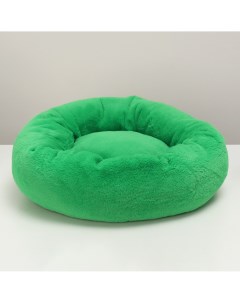 Лежанка мягкая круглая пухлая 58 х 20 см зелёная Пижон
