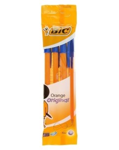 Набор ручек шариковых 4 штуки Orange Original 0 8 мм синие чернила 8308521 Bic