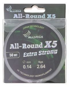 Леска All round X5 0 14 мм 50 м Allvega