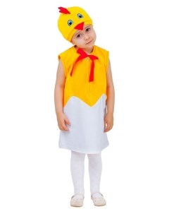 Карнавальный костюм Цыплёнок в скорлупе велюр сарафан шапка 1 5 3 года рост 98 см Страна карнавалия