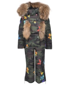 Комплект с принтом милитари куртка и полукомбинезон детский Manudieci