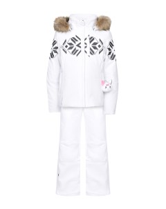 Белый горнолыжный комплект с курткой и брюками детский Poivre blanc