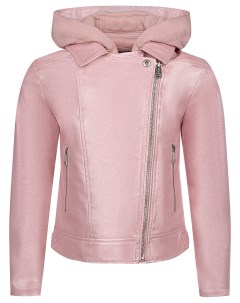Розовая куртка косуха с капюшоном детская Guess
