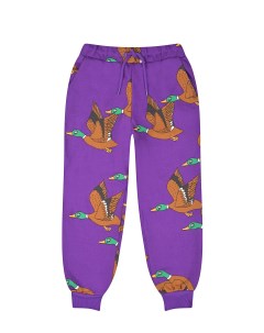 Фиолетовые спортивные брюки с принтом утки детские Mini rodini
