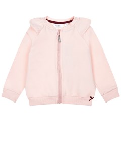 Розовая спортивная куртка с воротником оборкой детская Sanetta kidswear
