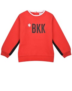 Красный свитшот с черным лого детский Bikkembergs