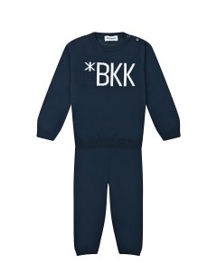 Темно синий спортивный костюм с белым лого детское Bikkembergs