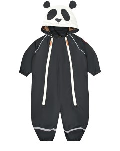 Черный комбинезон с декором панда детский Mini rodini