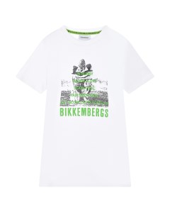 Белая футболка с принтом Rugby детская Bikkembergs