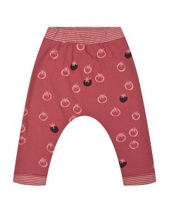 Бордовые спортивные брюки с принтом помидоры детские Sanetta pure