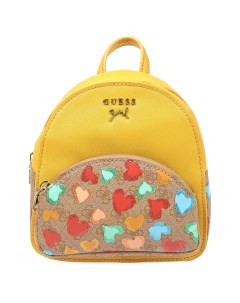 Желтый рюкзак с принтом сердечки 18х19х8 см детский Guess