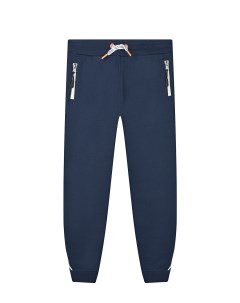 Синие спортивные брюки с поясом на кулиске детские Bikkembergs