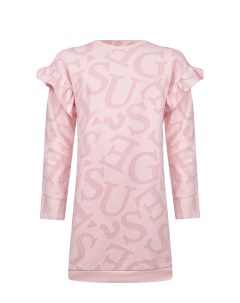 Розовое платье со сплошным лого детское Guess