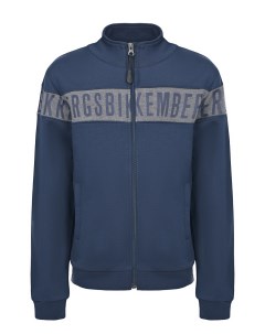 Синяя спортивная куртка с серой полосой детская Bikkembergs