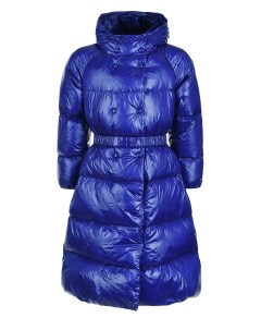 Ярко синее пальто с капюшоном детское Emporio armani
