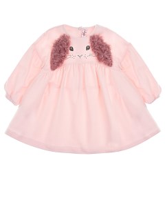 Розовое платье с аппликацией детское Il gufo