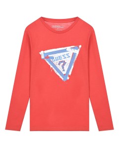 Красная толстовка с треугольным лого детская Guess