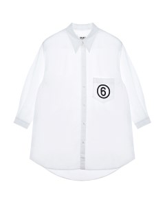 Удлиненная белая рубашка детская Mm6 maison margiela