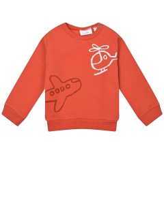 Оранжевый свитшот с принтом вертолет детский Sanetta kidswear