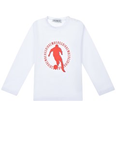 Белая толстовка с красным лого детская Bikkembergs