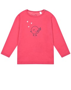 Розовая толстовка с принтом птичка детская Sanetta kidswear