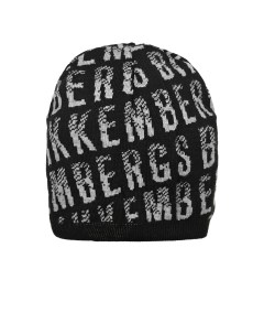 Черная шапка со сплошным лого детская Bikkembergs
