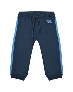 Темно синие спортивные брюки с голубыми лампасами детское Bikkembergs