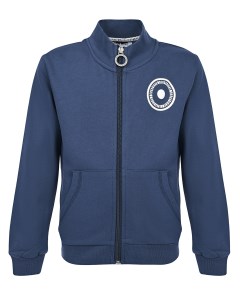 Темно синяя спортивная куртка с круглым лого детское Bikkembergs