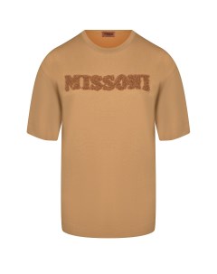 Коричневая футболка с объемным лого Missoni