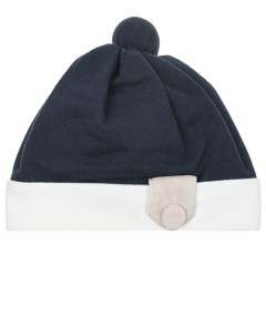 Темно синяя шапка с белым отворотом детское Aletta