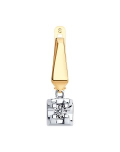 Серьга из комбинированного золота с бриллиантом Sokolov diamonds