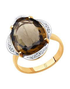 Кольцо из золота с бриллиантами и раухтопазом Sokolov diamonds