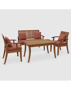 Комплект садовой мебели Alya коричневый с терракотовым из 4 предметов Root art