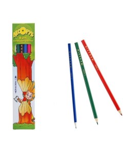 Набор цветных карандашей лесоруб 6 цветов Красин