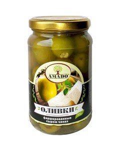 Оливки зеленые с сыром чанах 350 г Amado