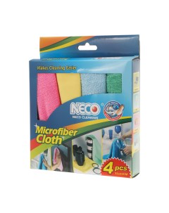 Салфетки из микрофибры 32x32cm 4штуки упаковка Neco