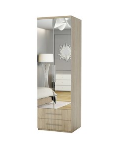 Шкаф для одежды с ящиками Комфорт МШЯ 21 110х45 с зеркалами дуб сонома Шарм-дизайн