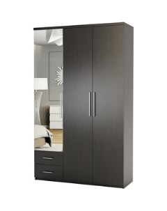 Шкаф трехдверный Комфорт МКЯ 32 1 150х45 с зеркалами венге Шарм-дизайн