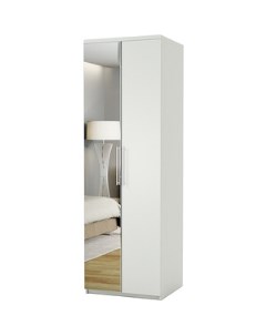 Шкаф для одежды Комфорт МШ 21 100х45 с зеркалом белый Шарм-дизайн