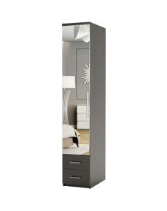 Шкаф для одежды с ящиками Комфорт МШЯ 11 30х60 с зеркалом венге Шарм-дизайн